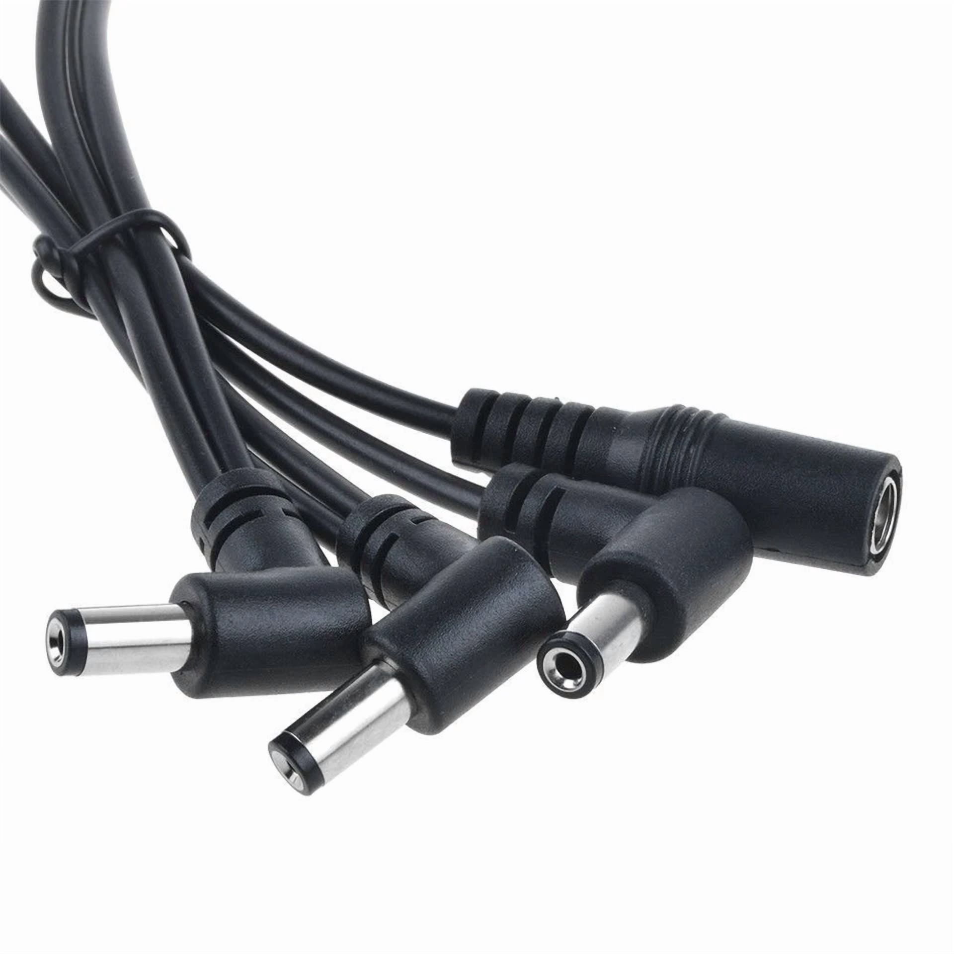 BUTTERFLY- Pwron 3 Way Daisy Chain Cable For Electric Guitar Pedal Right Angle Round Jacks