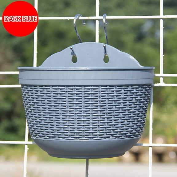 Wall Hanging Planters,Hanging Flower Pots for Railing Fence,Indoor Outdoor Balcony Wall Hanging Basket, Half Round with S Hooks for Home Garden Porch Kitchen Wall Decoration