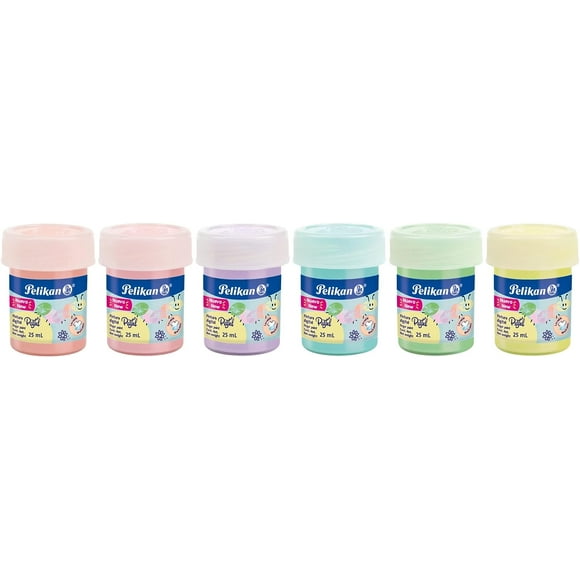 Pintura Para Dedos en Color Pastel Pelikan. iIcluye 6 Frascos con Colores Pastel Diferentes Pelikan Pintura para dedos