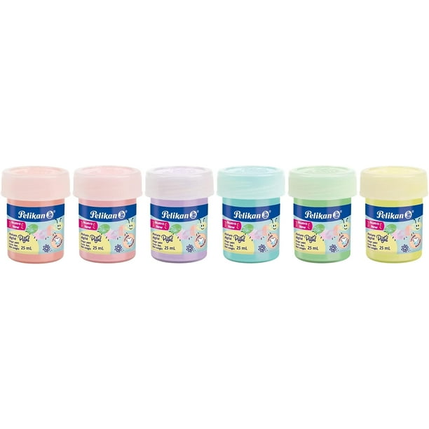 Pintura Para Dedos en Color Pastel Pelikan. iIcluye 6 Frascos con Colores Pastel Diferentes Pelikan Pintura para dedos