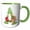Green/White, variant on 3drose, Cute Christmas Decorated Green Bubble Monogram Initial A, 11oz Mug