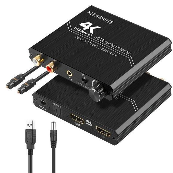 4K HDMI Audio Extractor with Optical SPDIF and Volume Control Adapter