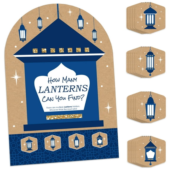 Big Dot of Happiness Ramadan - Eid Mubarak Party Scavenger Hunt - 1 Stand and 48 Game Pieces - Hide and Find Game