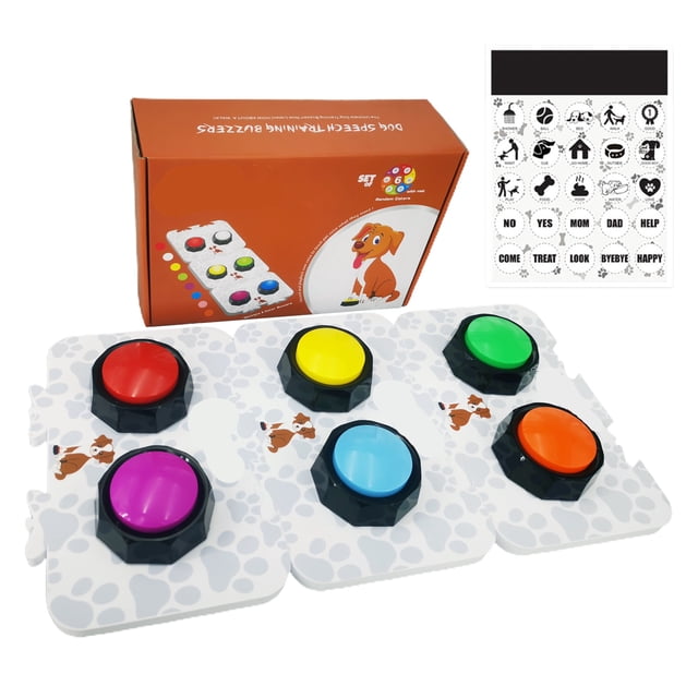 Zumbador de Respuesta Grabable Botón de Entrenamiento para Perros y Mascotas Enseña a Tu Perro a Hablar Zumbador de Juego Juego de 6 para Comunicación ANGGREK Otros