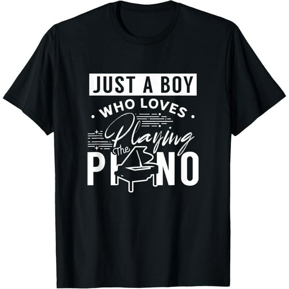 A Boy Who Loves Playing The Piano Pianist Musician Pianos T-Shirt