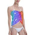 thumbnail image 4 of Bingfone Glitter Rainbow Women's Sarong Swimsuit Cover Ups Bathing Suit Coverups Chiffon Beach Wrap Skirts, 4 of 7
