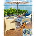 thumbnail image 5 of Fsddascl Blue Yellow Fish Outdoor Tablecloth - 60x120 Inch Rectangle Dining Table Cover, Summer Ocean Watercolor Coral Waterproof Outdoor Table Cloth with Umbrella Hole & Zipper for Picnic/Patio, 5 of 7