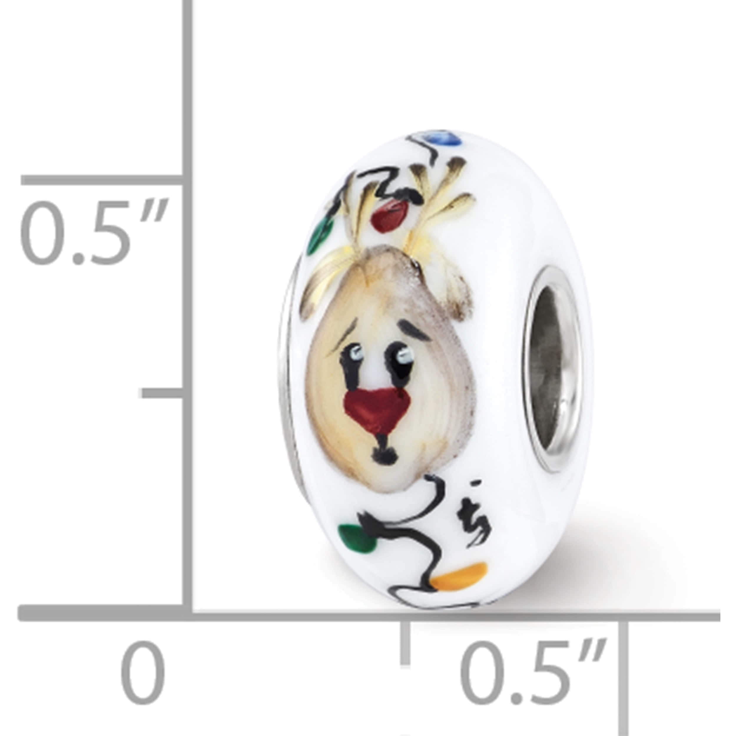 Sterling Silver Reflections White Rudy Reindeer With Lights Fenton Glass Bead (14.5 X 7.6) Made In United States qrs3697