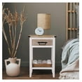 thumbnail image 4 of Farmhouse Nightstand Set of 2, Rustic Bedside Tables with Drawers & Shelf, Vintage White End Tables for Bedroom, Living Room 15.7"D x15.7"W x23.6"H, 4 of 8