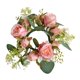 thumbnail image 1 of Candelabro con forma de corona y anillo para velas, decoración de guirnalda de flores artificiales, candelabro para bodas, fiestas, puertas de casa. Rosa, 1 of 9