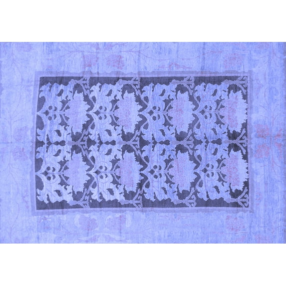 Ahgly Company Indoor Rectangle Abstract Blue Modern Area Rugs, 8' x 10'