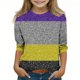 thumbnail image 2 of Blusas y camisas de manga larga con cuello redondo para niños Estampado de carnaval Camisa y top de manga 3/4 / cuello redondo tres cuartos para niños Top de poliéster para niños, 2 of 5