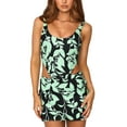 thumbnail image 1 of VISgogo - Conjunto de 2 piezas de verano para mujer, con estampado de moda, con cremallera trasera, corsé y minifalda VISgogo moda, 1 of 9