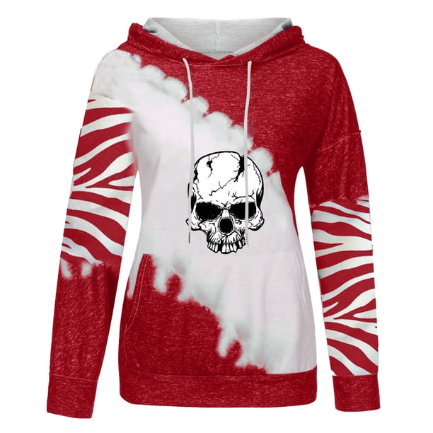 Blusa de manga larga con estampado de Halloween informal a la moda para mujer, jersey con capucha, Tops, sudadera Fridja bvmnju5178