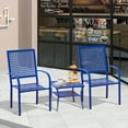 thumbnail image 4 of 3 Pieces Patio Bistro Set, Outdoor Patio Furniture Table and Chairs for Porch Backyard Balcony(Blue), 4 of 7