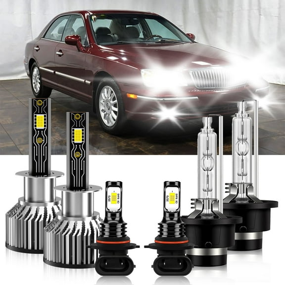 VEHIFOMO For Hyundai XG350 2004-2005 H1 D2S 9145 LED HID Headlight Fog Light Bulbs Combo