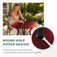 thumbnail image 4 of Round Outdoor Tablecloth with Umbrella Hole and Zipper, Dark Red Yellow Ombre Tablecloth with Elastic Waterproof, Farmhouse Modern Gradient Art Patio Table Covers for 36" - 44" Picnic Pool Tables, 4 of 9