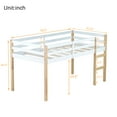 thumbnail image 6 of Jopath Twin Size Loft Bed, Rubber Wooden Loft Bed Frame with Ladder, Bed Platform of Strengthened Slats, Modern Low Loft Bed for Boys Girls, Natural-white, 6 of 8