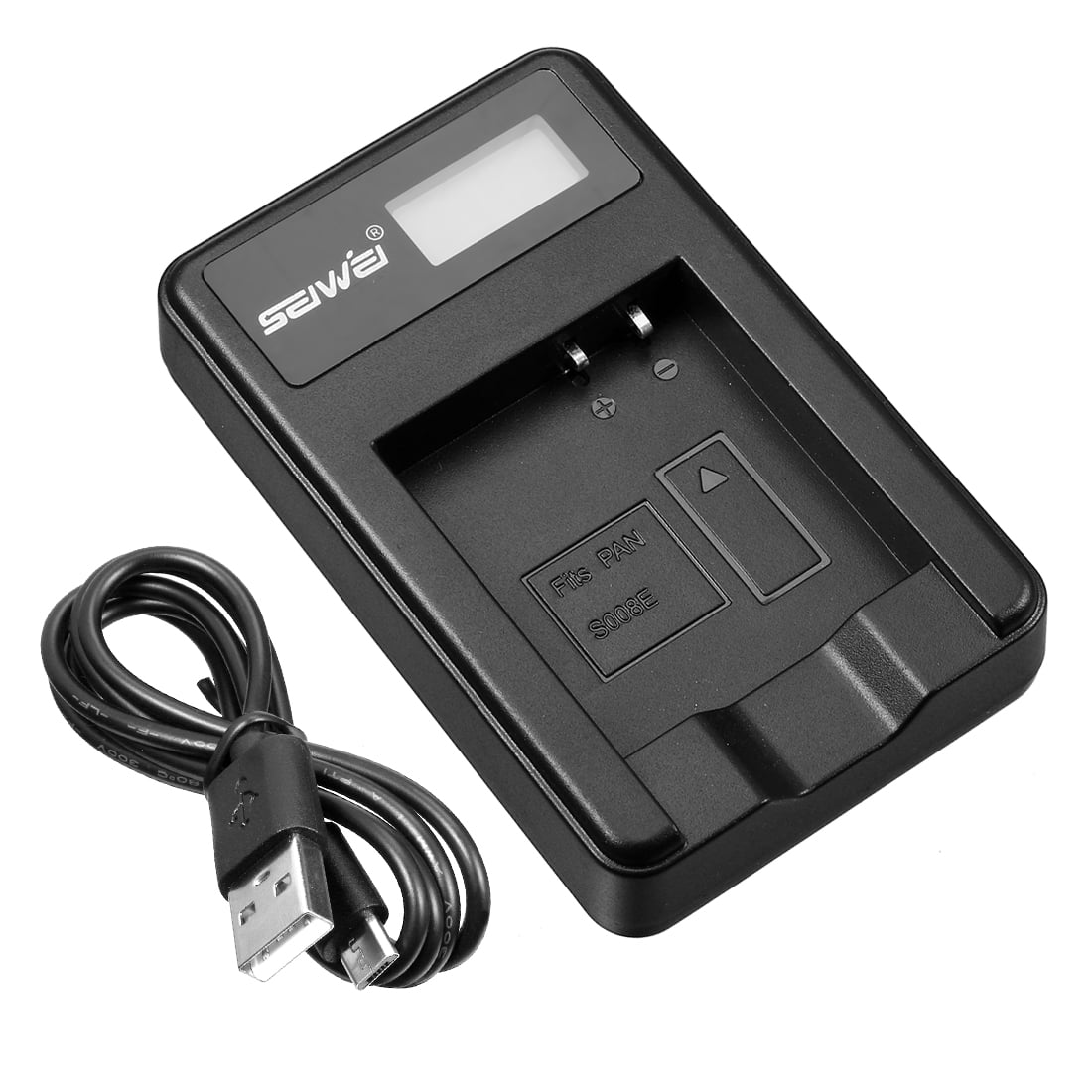 Unique Bargains Rechargeable Battery Charger LCD 1Slot for S008E Batteries SEIWEI Authorized