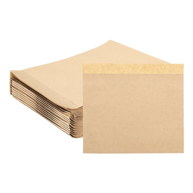 Uxcell 100Pcs Bolsas de Papel Kraft para Sándwich, 6.5 x 5.9 Pulgadas, Bolsa de Galletas a Prueba de Grasa, Marrón