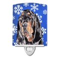 thumbnail image 1 of Carolines Treasures SC9595CNL Black & Tan Coonhound Winter Snowflakes Ceramic Night Light, 1 of 1