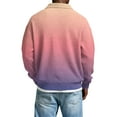 thumbnail image 3 of Nokdvo Long Sleeve Polo Shirts for Men Waffle with Collar Button Front Polo Tee Collared Textured Knit Golf Shirt Gradient Slim Fit Fashion Winter Classic Comfort Pullover Shirts,Pink 3XL, 3 of 3
