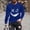 Blue, variant on Men's Graffiti X-Eyes Smile Face Print Round Neck Long Sleeve Casual T-Shirt Top