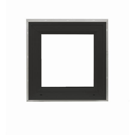 Double Pane Window 18" x 18" Argon Filled, Low-E Glass, Vinyl Square Windows (Black Front and White Back)