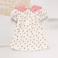 thumbnail image 6 of ZEHJUHAN Toddler Girls' Cute Floral Print Dress, All-Over Pattern Bubble Sleeve A-Line Princess Dress Pink，18-24M, 6 of 11