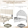 thumbnail image 6 of IdealHouse King Size Bed Frame with Adjustable Headboard, Linen Upholstered Platform, Strong Wood Slats, No Box Spring Needed, Easy Assembly, Beige, 6 of 8