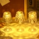 thumbnail image 5 of Lámpara de mesa de cristal con adornos exquisitos, transparente, suave, pequeña, para el hogar, dormitorio, sala de estar, luz ambiental, lámpara de escritorio., 5 of 7