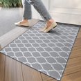 thumbnail image 4 of Gray Geometric Quatrefoil Pattern Door Rugs,Washable Non Slip Door Mats Indoor,Decorative Door Mats,Entry Mat Indoor for Entrance,Bedroom,Kitchen,Bathroom,17"x30", 4 of 6