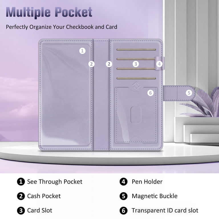 Fintie RFID Blocking Checkbook Cover, Purple photo 6