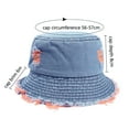 thumbnail image 3 of WTXUE Bucket Hats, Aldult Bucket Hats Jean Washed Denim Hole Teens Women Frayed Ripped Retro Fisherman Cap Packable Outdoor Sun Hats, Color Orange, 3 of 7