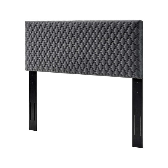 Headboard, King Size, Velvet, Dark Grey Gray, Modern Contemporary Urban Design, Bedroom Master Guest Suite