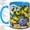 Blue, variant on Lemon Stained Glass Coffee Mug, Blue Porcelain Vase Art, Citrus Home Decor