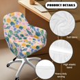 thumbnail image 5 of Xoenoiee Pineapple Flower Palm Leaves Pattern Stretch Curved Back Dining Chair Covers with Armrests, Elastic Office Chair Slipcovers, Swivel Armchair Cover Protector for Vanity Living Room Bedroom, 5 of 7