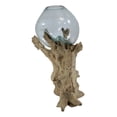 thumbnail image 5 of Large 28"H Bali Handicraft Driftwood With Molten Glass Bowl Vase Aquarium Decor, 5 of 10