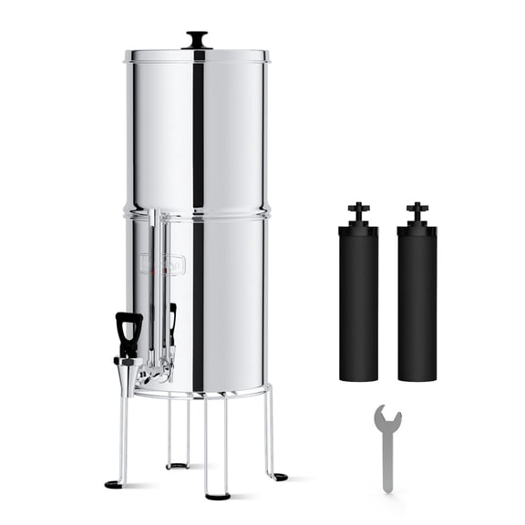 Restored Waterdrop Water Filter System, NSF/ANSI 42&372 Standard, 2.25G Stainless-Steel System with 2 Filters, Sight Glass Spigot and Stand, WD-TK-S (Refurbished)