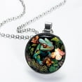 thumbnail image 2 of Chameleon Glass Circular Pendant Necklace - Stylish Women's Jewelry, 2 of 5