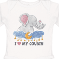 thumbnail image 4 of Inktastic I Love My Cousin Cute Elephants with Moon and Stars Boys or Girls Long Sleeve Baby Bodysuit, 4 of 5