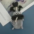 thumbnail image 4 of NIBOLOG Cartoon Key Case - Sausage Mouth Hand-Woven Knitting Anti-theft Handmade Crochet Key Fob Cage Protector, 4 of 7