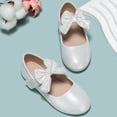 thumbnail image 4 of newwalpole Toddler/Little Kid Girl's Angela Dress Mary Jane Ballet Flats Bow Flower Girl Wedding Party Ballerina Flat Shoes Silver for Size 3, 4 of 6