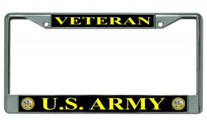 U.S Marine Corps Vietnam Combat Veteran  Military Stainless Steel Chrome Car License Plate  Frame Auto Tag Holder