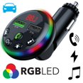 thumbnail image 2 of Elink - FM Transmitter for Car with 2 USB Ports and RGB Lighting, Black, 2 of 3
