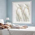 thumbnail image 3 of White Golden Marble Window Privacy Film, Modern Abstract Art Marble Flow Static Cling UV Sun Blocking Heat Control Window Tint Day and Night, Non-Adhesive One Way Windows Privacy Cover 19.6''x39.3'', 3 of 7
