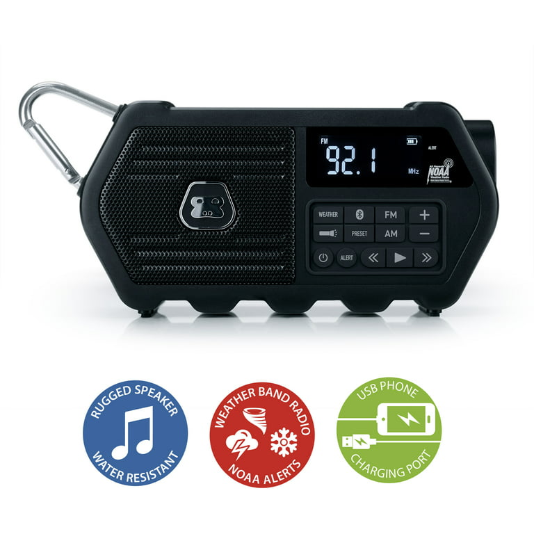 G-Project G-Storm Bluetooth Speaker, with AM FM Weather Radio and NOAA  Alerts 