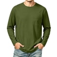 thumbnail image 3 of Men's Casual Loose Fit Long Sleeve Chest Pocket T-Shirt Versatile Autumn Winter Top, 3 of 8