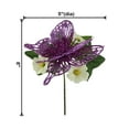 thumbnail image 3 of Mainstays 8in Indoor Artificial Floral Pick, Camellia Flower, Purple Color, Butterfly Decoration., 3 of 8