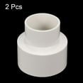thumbnail image 3 of Uxcell Polyvinyl Chloride Reducer Pipe Fitting 2.95 inch x 1.97 inch 2 Pack Straight Coupling Adapter Connector White, 3 of 5